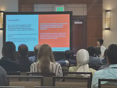 Xinyue Wang presenting at SimBuild 2024 Conference